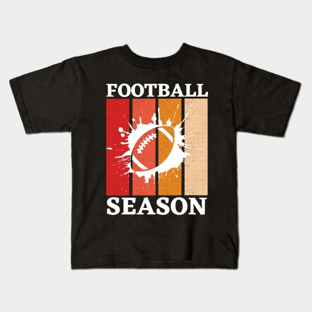 Vintage Football Season Football Mom Funny Thanksgiving Gift For Women Kids T-Shirt by Illustradise